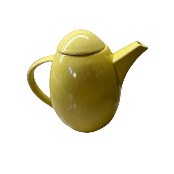 Vtg Made in Sweeden Tee Pot Hoganas Keramik Stengods Yellow Mid-Century 9" x 7" - Picture 6 of 12